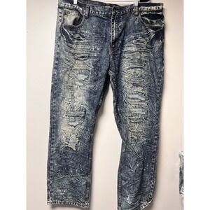Access Men's Y2K Acid‎ Wash Blue Jeans Size 44x32 grundge
